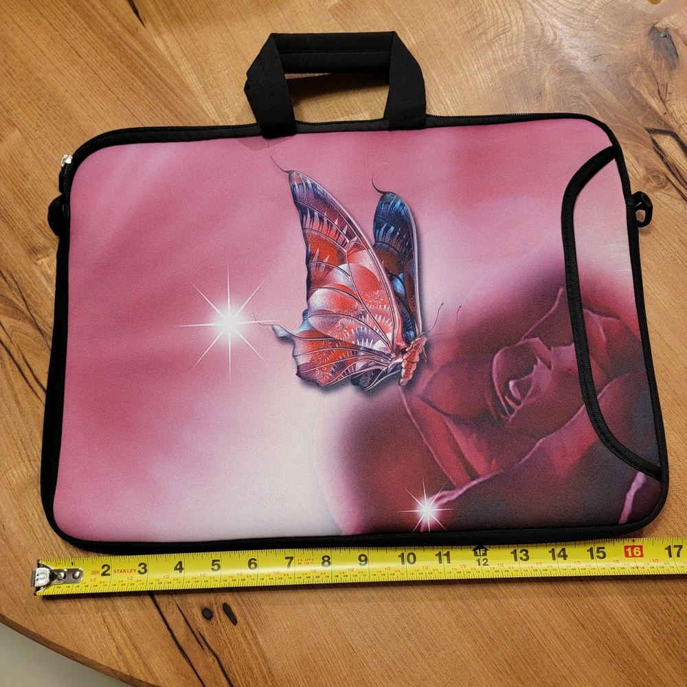 Pink Butterfly Laptop Sleeve